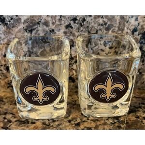 New Orleans Saints Square 2 OZ Shot Glasses Set of 2
